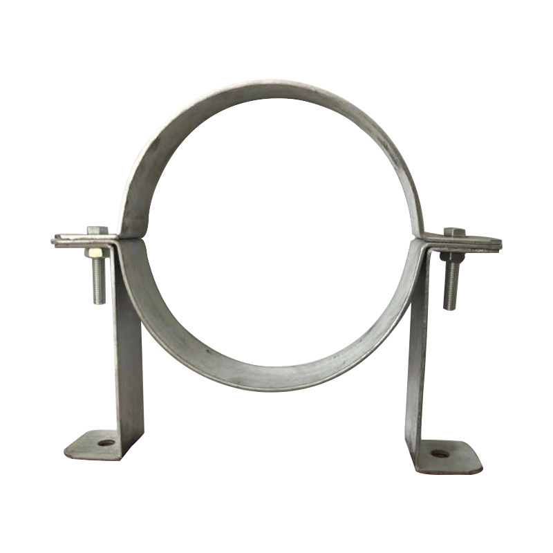 Pipe support clamp for bridge drainage pipe