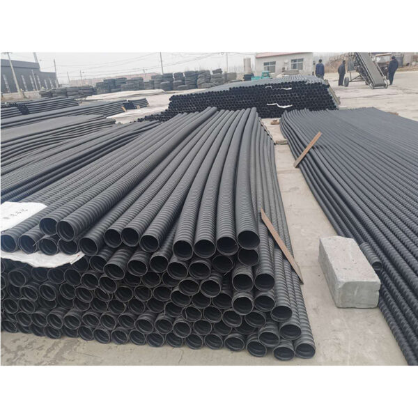 Prestressed plastic corrugated pipe
